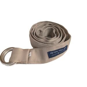 Peter Millar Crown Crafted Beige Belt Men Large Casual Double O Ring Buckle